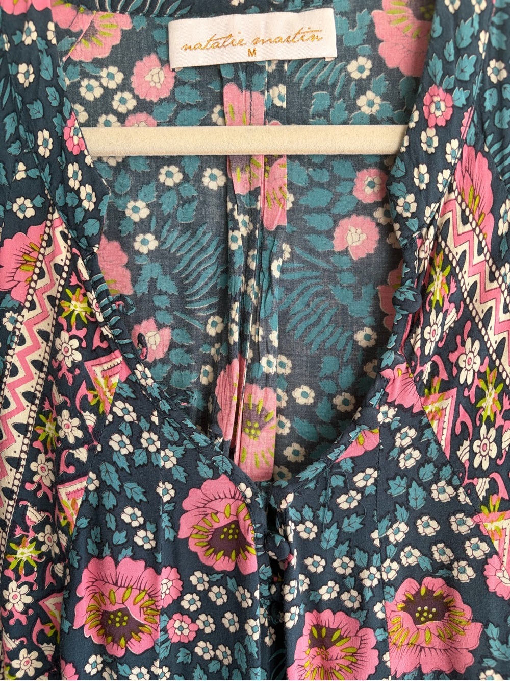NATALIE MARTIN Floral Caftan Maxi Dress Size Medium - Picture 5 of 6